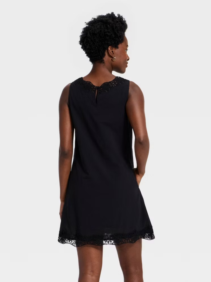 Women Cutwork Mini Shift Dress - Universal