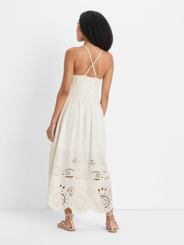 Chic Women’s Eyelet Maxi A-Line Dress - Elevate Your Style with Future Collective