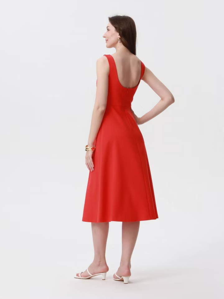 Women Tailored Midi Dress - A