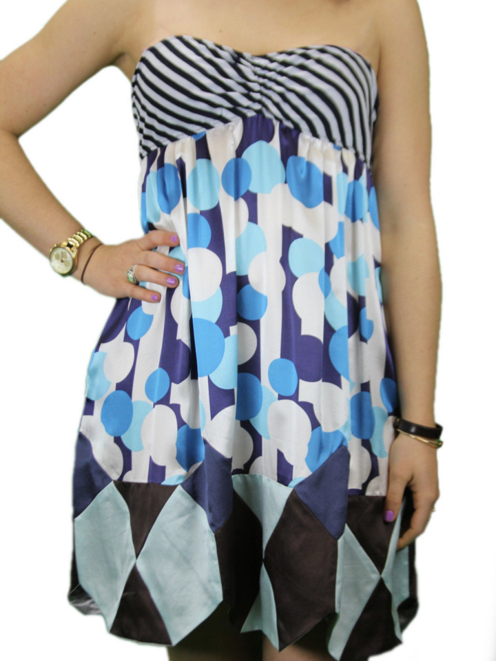 CUSTO BARCELONA Women'S Diamond Tiger Strapless Dress 894003 $242 NWT