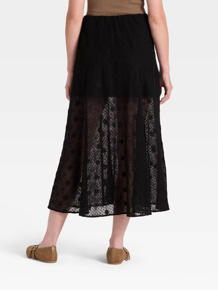 Women Lace Maxi A-Line Skirt - Universal