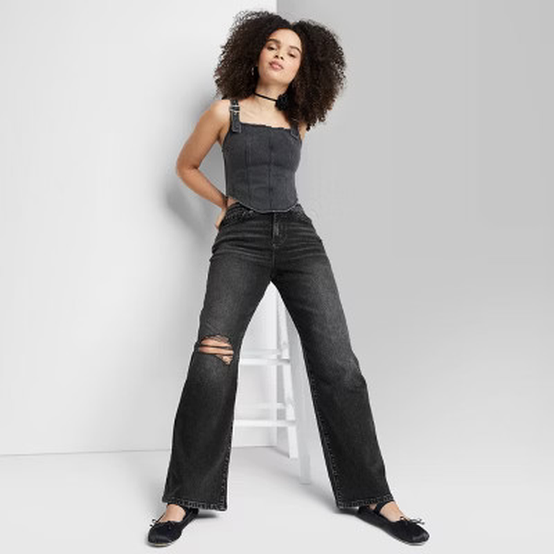 Chic High-Rise Baggy Jeans for Women - Wild Fable Collection - Image 13