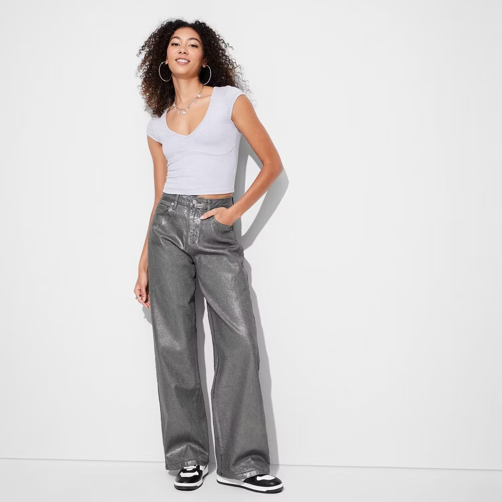 Chic High-Rise Baggy Jeans for Women - Wild Fable Collection