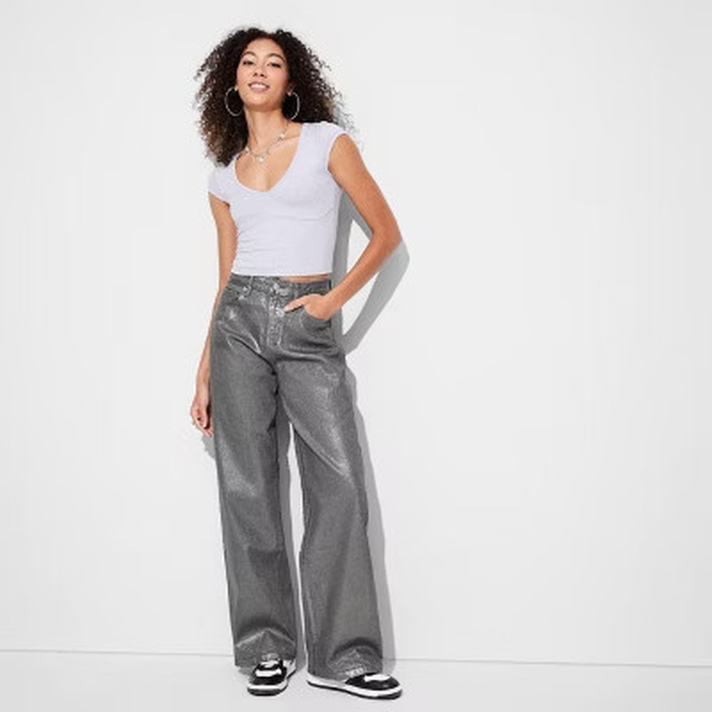 Chic High-Rise Baggy Jeans for Women - Wild Fable Collection - Image 2