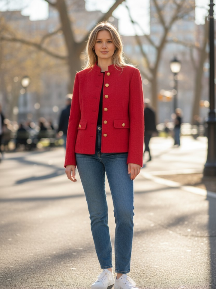 NWT Talbots Women'S Red Short Wool Peacoat - Color: Red Pop - Sizes 2-14