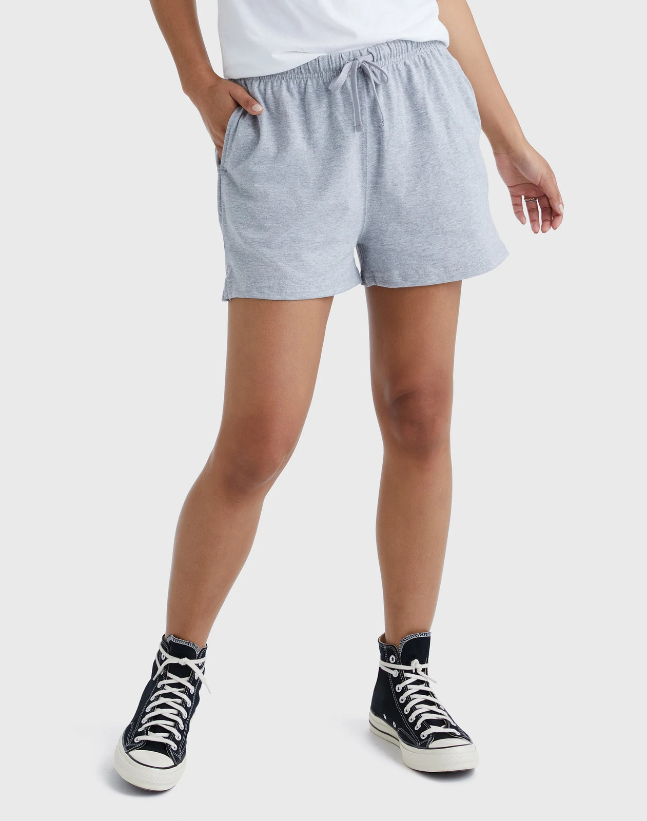 Hanes Women's Cotton Jersey Shorts with Pockets and Drawcord - 2.5" Inseam - Image 2